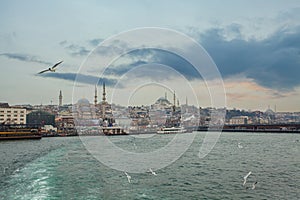 The Bosphor and view on Istanbul, Turkey, panoramic