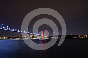 Bosphorus Bridge aka 15 temmuz sehitler koprusu and Anatolian side of Istanbul