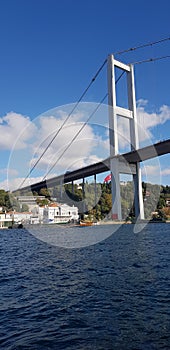 The Bosphorus Bridge on the Bosphorus is magnificent with its magnificent curves