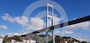 The Bosphorus Bridge on the Bosphorus is magnificent with its magnificent curves