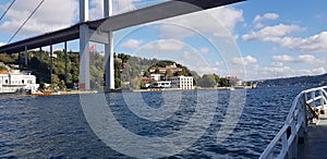 The Bosphorus Bridge on the Bosphorus is magnificent with its magnificent curves.
