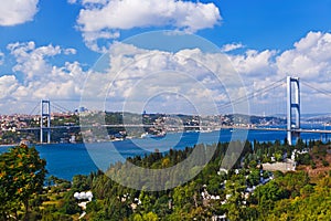 Bosphorus bridge in Istanbul Turkey photo