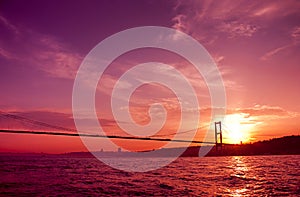 Bosphorus Bridge in Istanbul, Turkey. photo