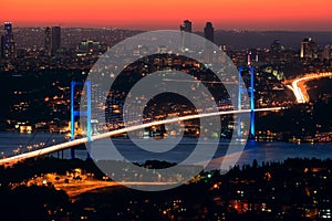 Bosphorus Bridge at night