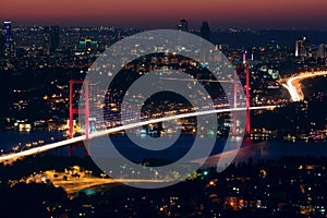 Bosphorus Bridge at night photo