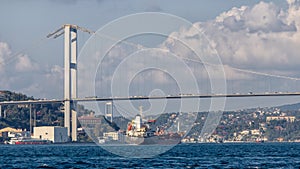 Bosphorus Bridge on a partial cloudy day