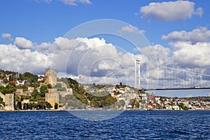 Bosphorus bridge and Rumeli Fortress Istanbul