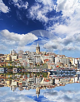 Bosphorus with a old town on a background, Istanbul