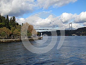 Bosphorus strait and First Bosphorus Bridge