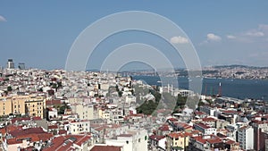 Bosphorus view from Galata Tower in Istanbul, Turkey