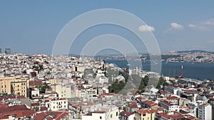 Bosphorus view from Galata Tower in Istanbul, Turkey