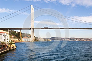 Bosporus Bridge from the seaa, Ortakoy, Istanbul, Turkey