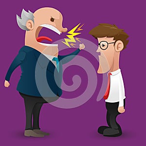 Boss Anger Scold Employee Cartoon