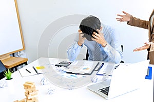 Boss angry and fell bad shouting at