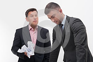 Boss angry with young employee