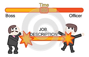 Boss Attact officer or salary man  by job description Paper cut style