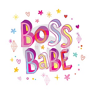 Boss babe hand lettering design