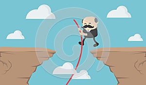 Boss  businessman  jumping through