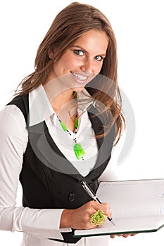 The boss - Preety business secretarry woman working in office is