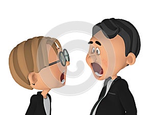 Boss shouting at employee