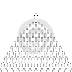 Boss, Team Leader and Vector People Crowd Made of Simple Line Icons