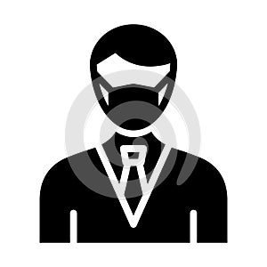 Boss Wearing mask Vector Icon which can easily modify or edit