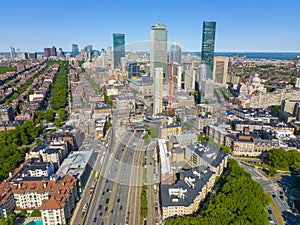 Boston Back Bay aerial view, MA, USA