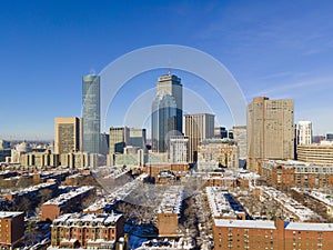 Boston Back Bay in winter, Massachusetts, USA