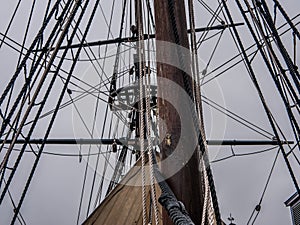 Boston Bay a ship part with ropes and mast