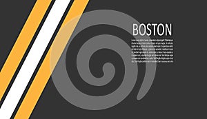 Boston Bruins ice hockey team uniform colors. Template for presentation or infographics.