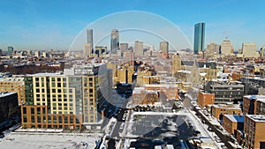 Boston city aerial view, Massachusetts, USA
