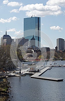 Boston city and Charles river