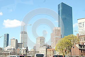 Boston city skyline, buildings, the Prudential Center