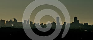 Boston city skyline dark silhouette