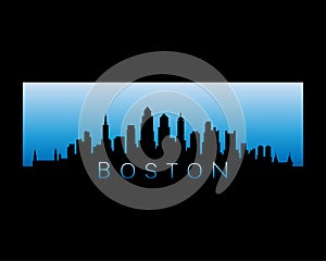 Boston city skyline vector illustration