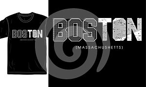 Boston city urban street t shirt design graphic vector
