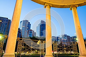 The Boston Common at night in Boston MA photo