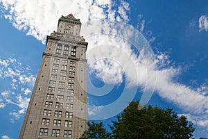 Boston Custom House Tower in late evening