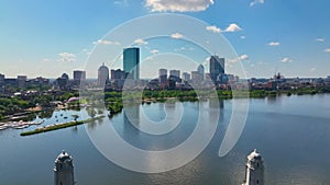 Boston downtown aerial view, Massachusetts, USA