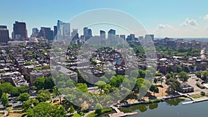 Boston downtown aerial view, Massachusetts, USA