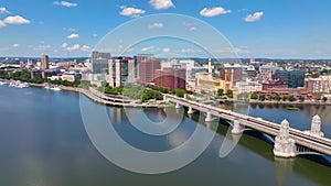 Boston downtown aerial view, Massachusetts, USA