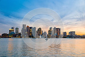 Boston downtown skyline panorama