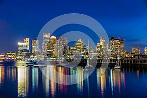 Boston downtown skyline panorama