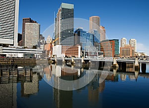 Boston downtown skyscrapers photo