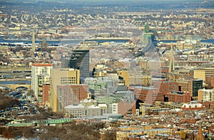 Boston downtown West End in winter, Massachusetts,