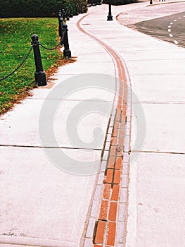 Boston Freedom Trail red brick path sign photo
