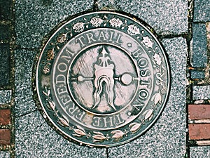 Boston Freedom Trail round Sign photo