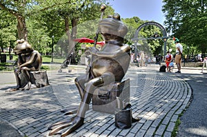 Boston Frogs in front of Boston Common Frog Pond