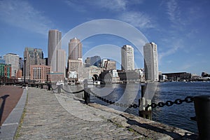 Boston harbor skyline panorama