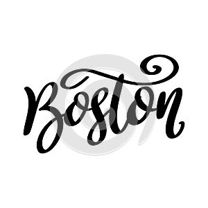 Boston. Lettering phrase isolated on white